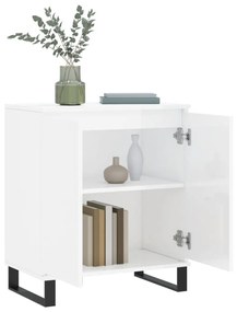 Credenza bianco lucido 60x35x70 cm in legno multistrato