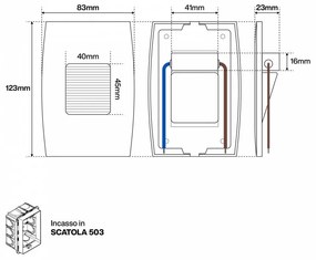 Segnapasso LED per scatola 503 2W IP65 Luce Asimmetrica - No Flickering Colore Bianco Caldo 3.000K