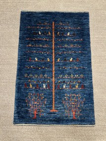 Loribaft Tappeto persiano 80x50 Blu (Iran) Annodato A Mano