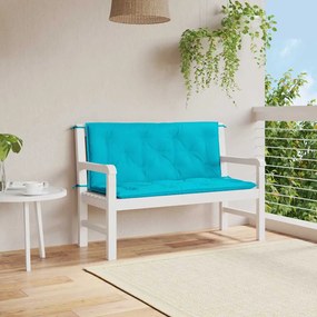 Cuscini Per Panca Da Giardino 2 Pz Turchese 120x50x7 Cm Tessuto /