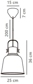 Nordlux - Lampadario a sospensione con filo ADRIAN 1xE27/25W/230V diametro 25 cm grigio