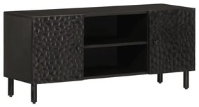 Mobile porta tv nero 105x33x46 cm in legno massello di mango