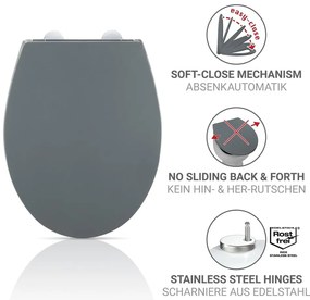 Sedile WC con chiusura Easy-Close (automatica) 37 x 44,5 cm Ostuni – Wenko