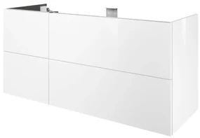 Mobile da bagno sotto lavabo SENSEA Neo laccato lucido L 135 x H 64 x P 48 cm 4 cassetti, lavabo non incluso