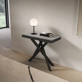 Consolle allungabile Libo Evolution - Cemento telaio antracite 90x40/300 cm