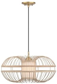 Westinghouse 61255 - Lampadario a sospensione con filo TULCEA 1xE27/60W/230V bambù