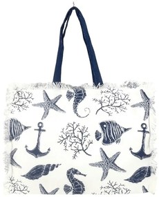 Borsa mare con cerniera Fondale marino  Colore Bianco