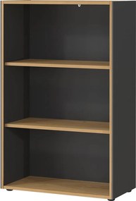 Libreria color antracite/di colore naturale con effetto rovere 75x120x40 cm Podium – Germania