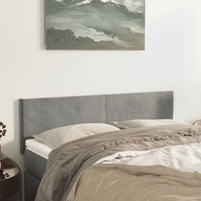 Testiere 2 Pz Grigio Chiaro 72x5x78/88 Cm İn Velluto /