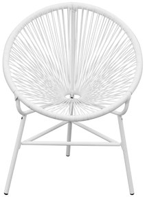 Sedia da giardino acapulco in polyrattan bianco