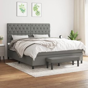 Giroletto A Molle Con Materasso Grigio Scuro 160x200 Cm Tessuto /
