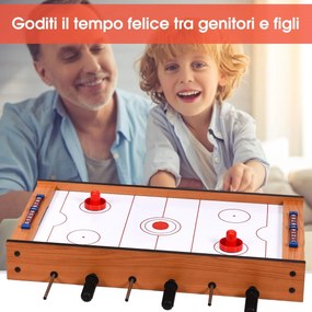 Costway Tavolo multi gioco 2 in 1 con design compatto per calcio balilla e hockey da tavolo per adulti e bambini