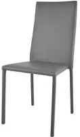 Sedia impilabile Julia Tommychairs, struttura in acciaio imbottita e rivestita in finta pelle colore grigio scuro