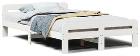 Letto senza materasso bianco 120x190 cm legno massello di pino