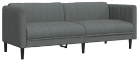Set di divani 2 pz grigio scuro in tessuto
