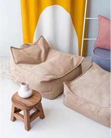 Pouf a sacco per bambini marrone chiaro con rivestimento in velluto a coste Square – Wigiwama