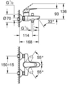 GROHE 24335001 - Miscelatore per vasca DN 15, cromo lucido