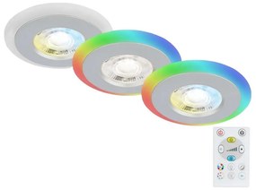 Briloner - SET 3x LED RGBW Lampada da bagno dimmerabile LED/5W/230V IP44+ +TC