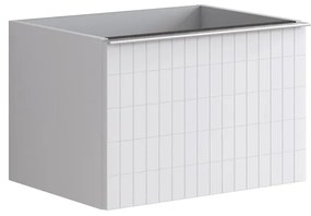 Mobile da bagno da fissare sotto lavabo L 60 x H 40 x P 45.5 cm bianco laccato opaco, 2 cassetti Pixel