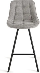 Sgabello da cucina in tessuto Grigio Chiaro gambe metallo FRIEDIC Set 2 pz