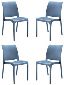 VOLGA - sedia da giardino in plastica set da 4