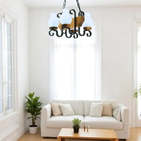 Brilagi - Lampadario a sospensione con catena QUEEN 4xE14/40W/230V faggio