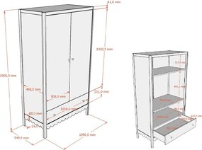 Armadio per bambini beige 110x190x55 cm Swingo – Vipack