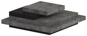 Tavolino grigio in cemento decorato 110x110 cm Slate - TemaHome