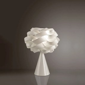 Lampada Da Tavolo A Cono 1 Luce Cloud In Polilux Bianco Made In Italy