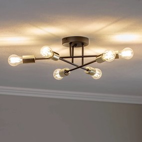 Plafoniera soffitto Anvil Euluna, dimmerabile, Nero, Soggiorno / Sala da pranzo, Metallo, Moderno, Plafoniera