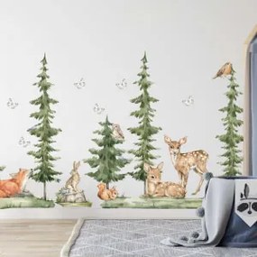 Adesivo da parete - Forest, animaletti giocosi | Inspio