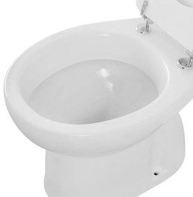 Set sanitari bagno in ceramica bianca lucida Flora completo di sedile wc