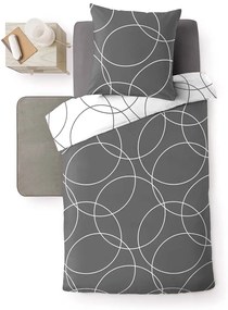 Biancheria da letto singola in microfibra grigia 140x200 cm Elton - douceur d'intérieur