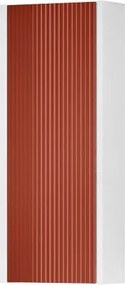 Pensile bagno Niwa cannettato laccato opaco bianco con vetro paprika, 1 anta P17 x L30 x H78.5 cm