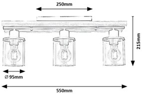 Rabalux 71083 - Plafoniera NIYLAH 3xE27/230V