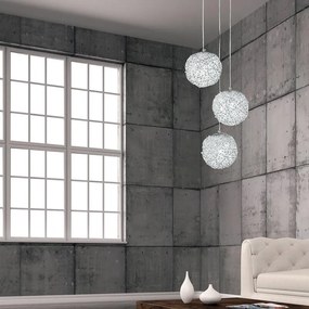 Lampadario Neoclassico Astra grigio paralume cromo 3x E27 LUCE AMBIENTE DESIGN