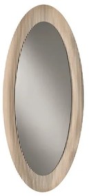 Specchio ovale ENEA con cornice cannettata Oro 70x167 cm