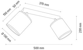 Spot-Light 2027400811553 - Faretto BENITA 2xE27/25W/230V rovere
