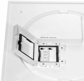 Plafoniera LED Regolabile 18W, 24W, 30W, Quadrata, CCT, IP54 33x33 cm Colore Bianco Variabile CCT