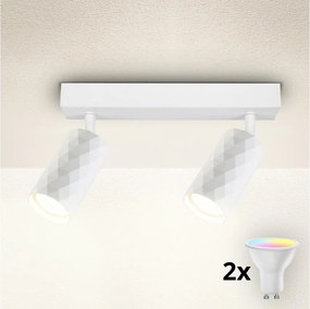 Brilagi - Faretto a LED RGBW dimmerabile SELE DIAMANT 2xGU10/6W/230V bianco
