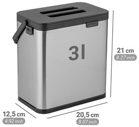 Bidone per l'umido color argento opaco 3 l Colin – Wenko