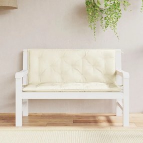 Cuscini Panca Giardino 2pz Bianco Crema 120x50x7 Tessuto Oxford /