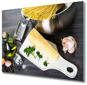 Tagliere in vetro Pasta con aglio 60x52 cm