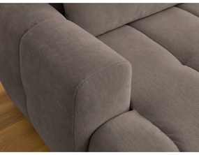 Divano angolare grigio tortora allungabile e con contenitore (penisola a destra/chaise lounge) con rivestimento in ciniglia Fuji – Bobochic Paris