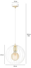Sospensione Contemporanea Omoikane Acciaio Bianco 1 Luce E27 Ip20