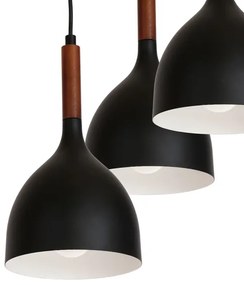 Lampadario a sospensione con filo NOAK WOOD 3xE27/60W/230V