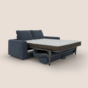 Freia Divano letto minimal materasso h15 cm con morbidi schienali in tessuto impermeabile T14 blu