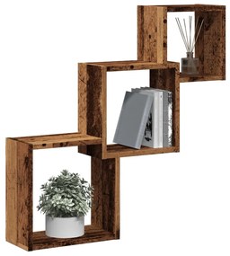 Mensole Cubo Parete Legno Antico 68x15x68 Cm Legno Multistrato /