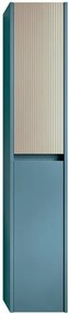 Colonna per mobile bagno Niwa 2 ante P 27 x L 30 x H 160 cm laccato opaco blu pacifico con vetro sabbia cannettato