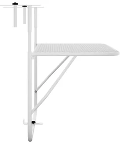 Tavolo da balcone bianco 60x40 cm in acciaio